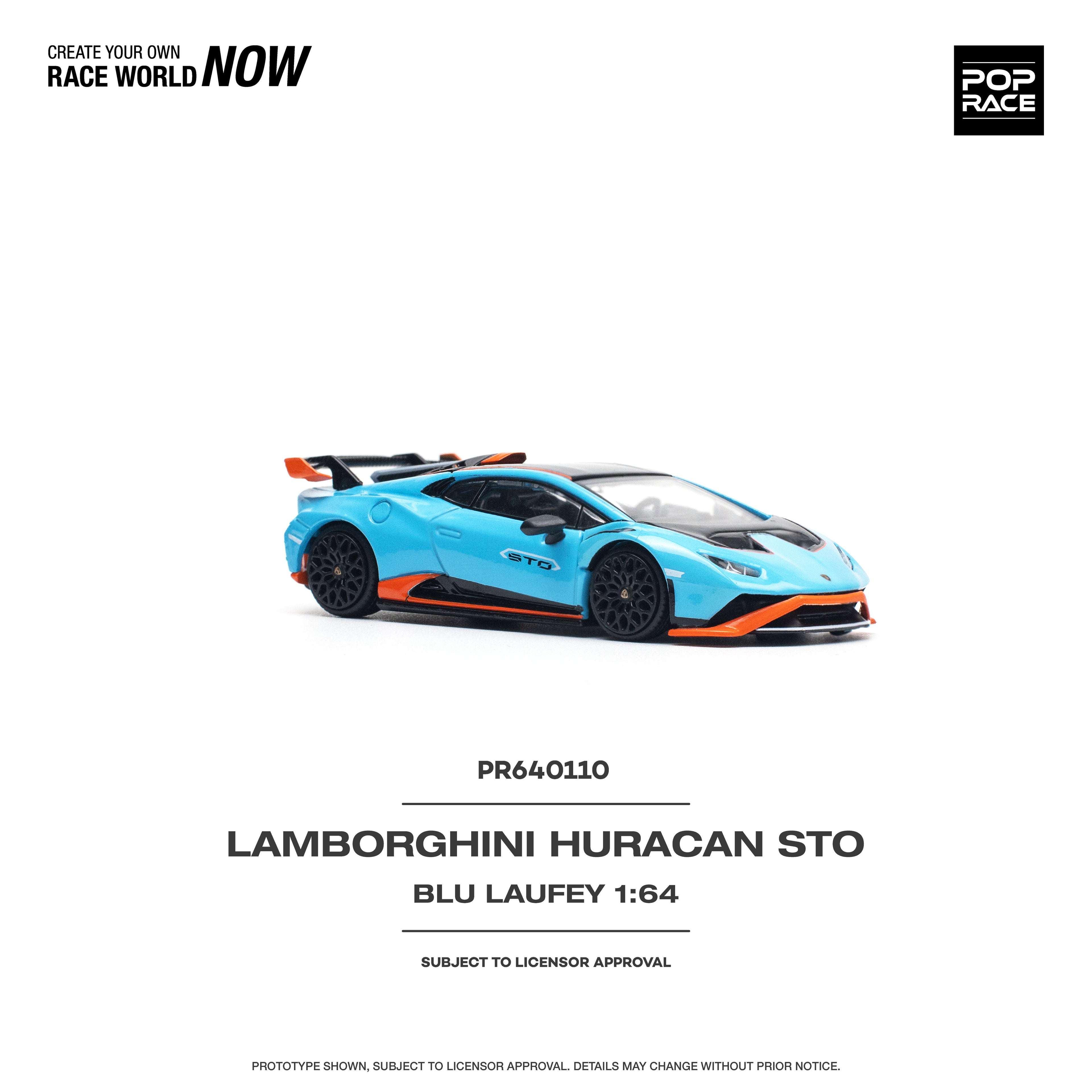 Pop Race 1/64 Lamborghini Huracan STO BLUE PR640110 Diecast Scale Model