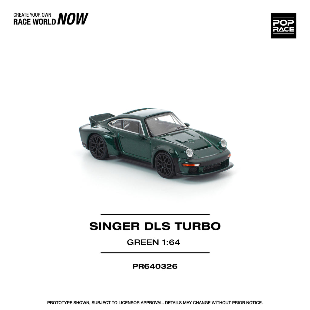 Pop Race 1/64 Singer DLS Turbo Road Green PR640326 Diecast Scale Model
