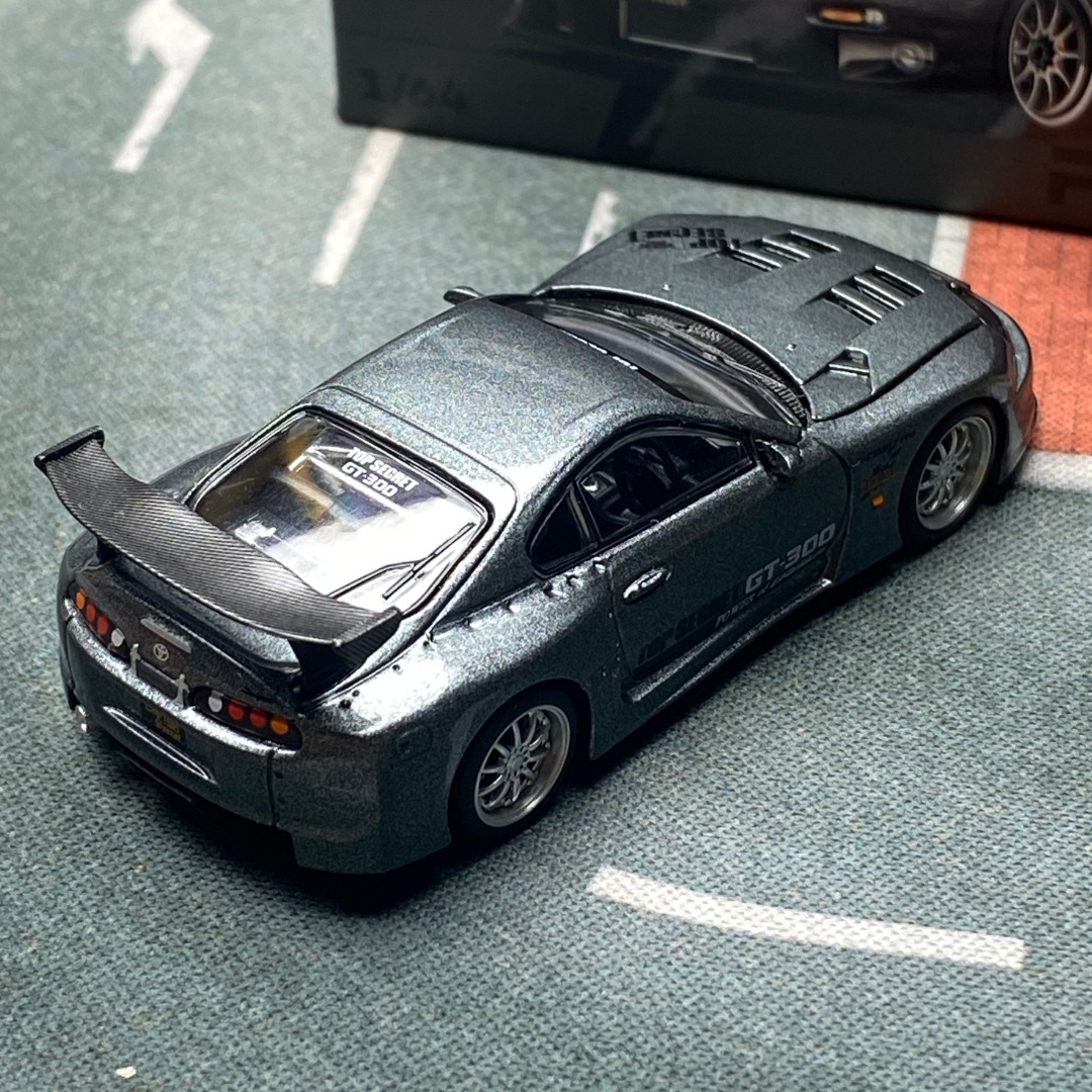 Pop Race 1/64 Top Secret GT300 Supra Gray IDE 2025 Exclusive PR640422 Diecast Scale Model