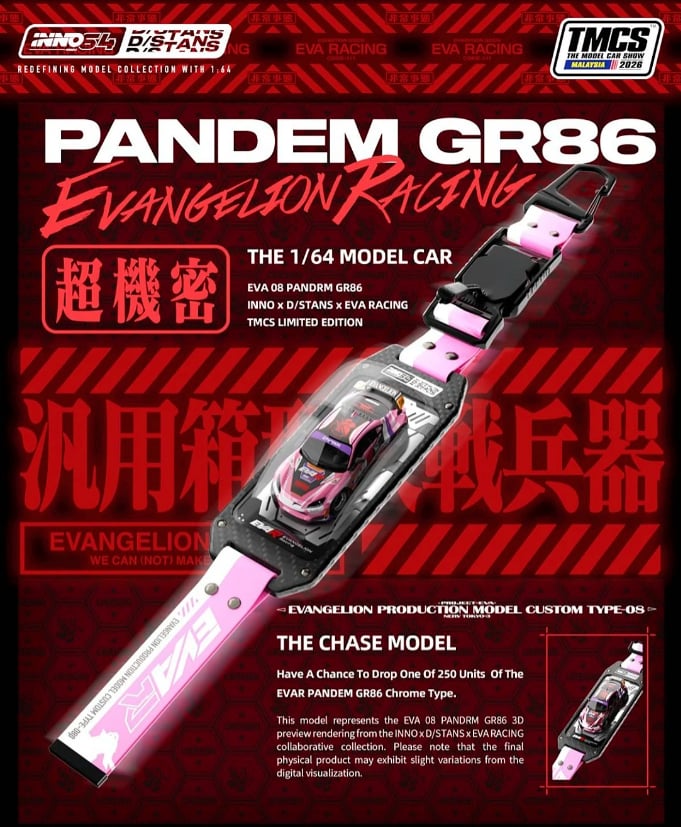 Inno64 1/64 Toyota (GR86) PANDEM Evangelion Production Custom Type-08 IN64-GR86P-TMCS26  Diecast Scale Model