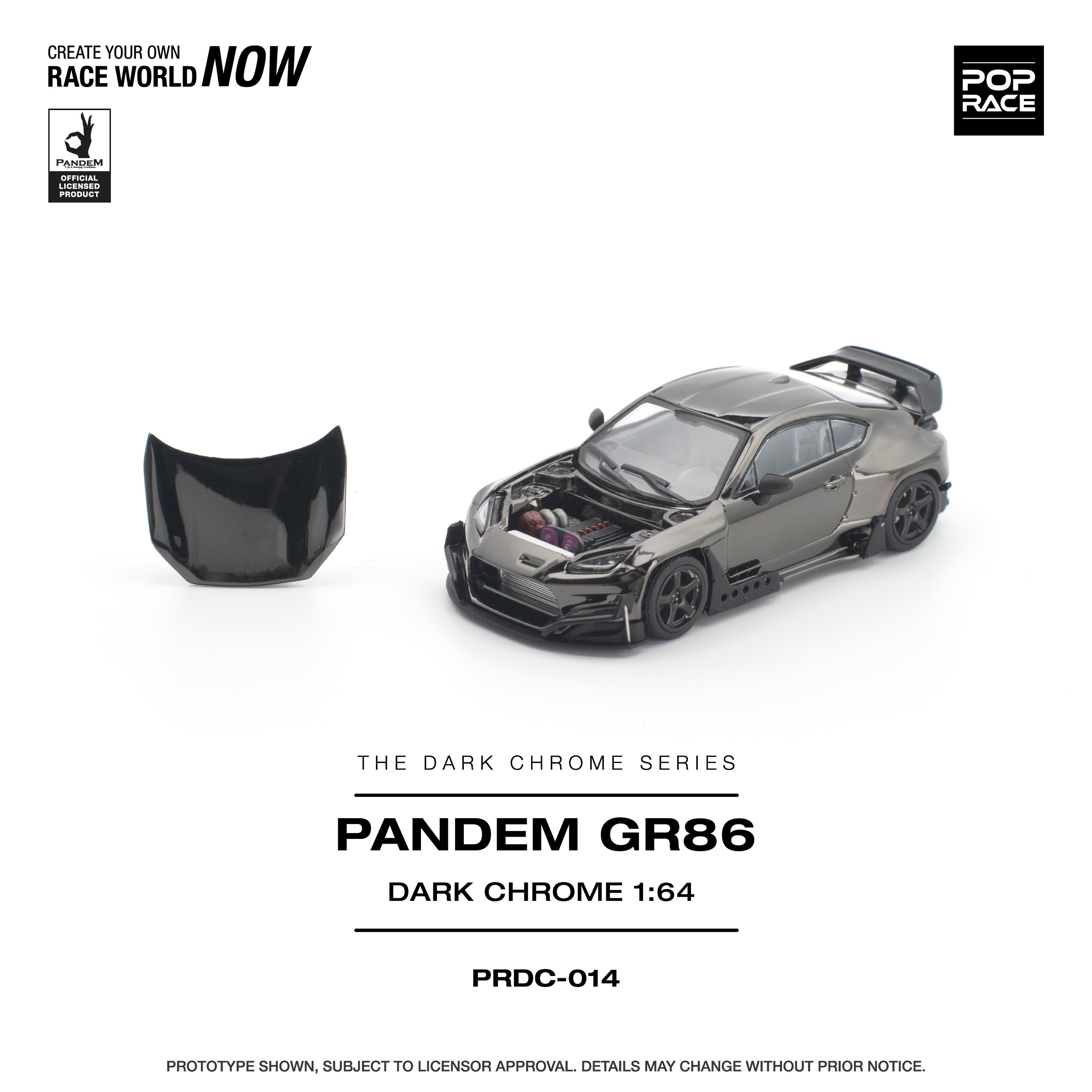 [PRE ORDER] Pop Race 1/64 Pandem GR86 Dark Chrome PRDC014 Diecast Scale Model