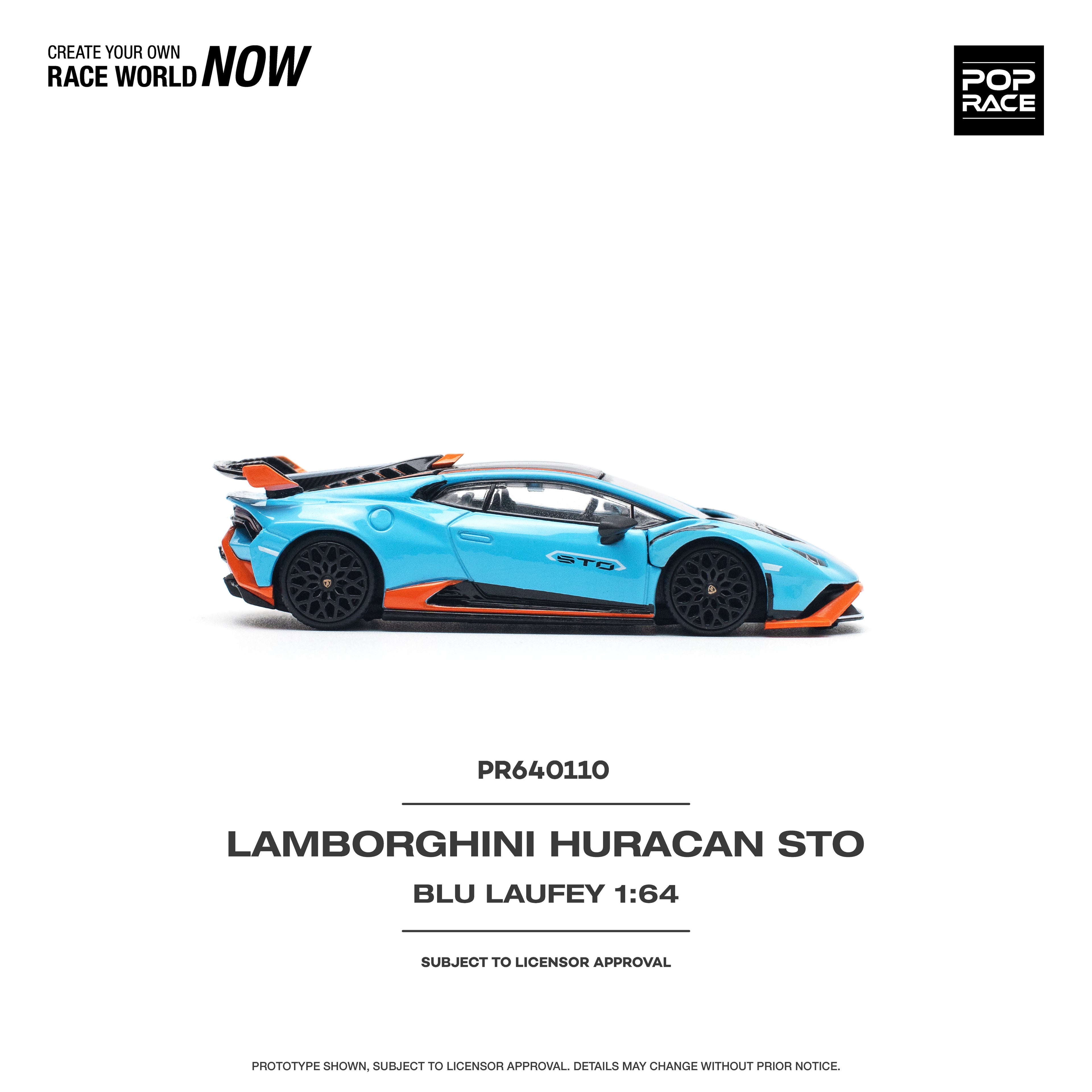 Pop Race 1/64 Lamborghini Huracan STO BLUE PR640110 Diecast Scale Model