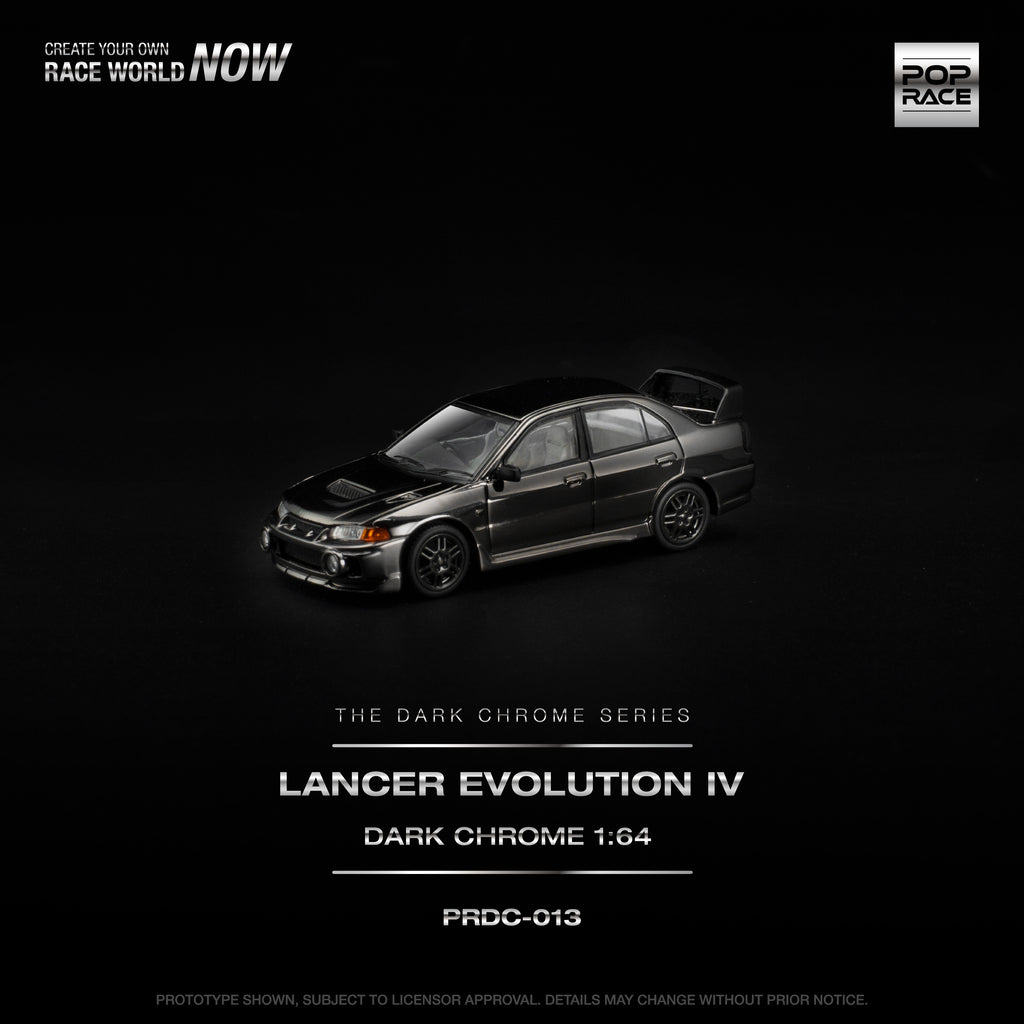[PRE ORDER] Pop Race 1/64 Lancer Evolution IV Dark Chrome PRDC013 Diecast Scale Model