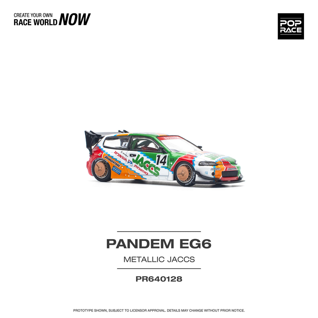 Pop Race 1/64 PANDEM CIVIC EG6 v1.5 JACCS PR640128 Diecast Scale Model