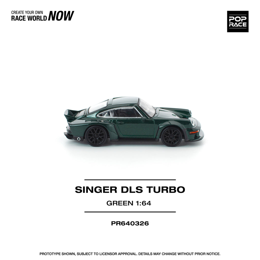 Pop Race 1/64 Singer DLS Turbo Road Green PR640326 Diecast Scale Model