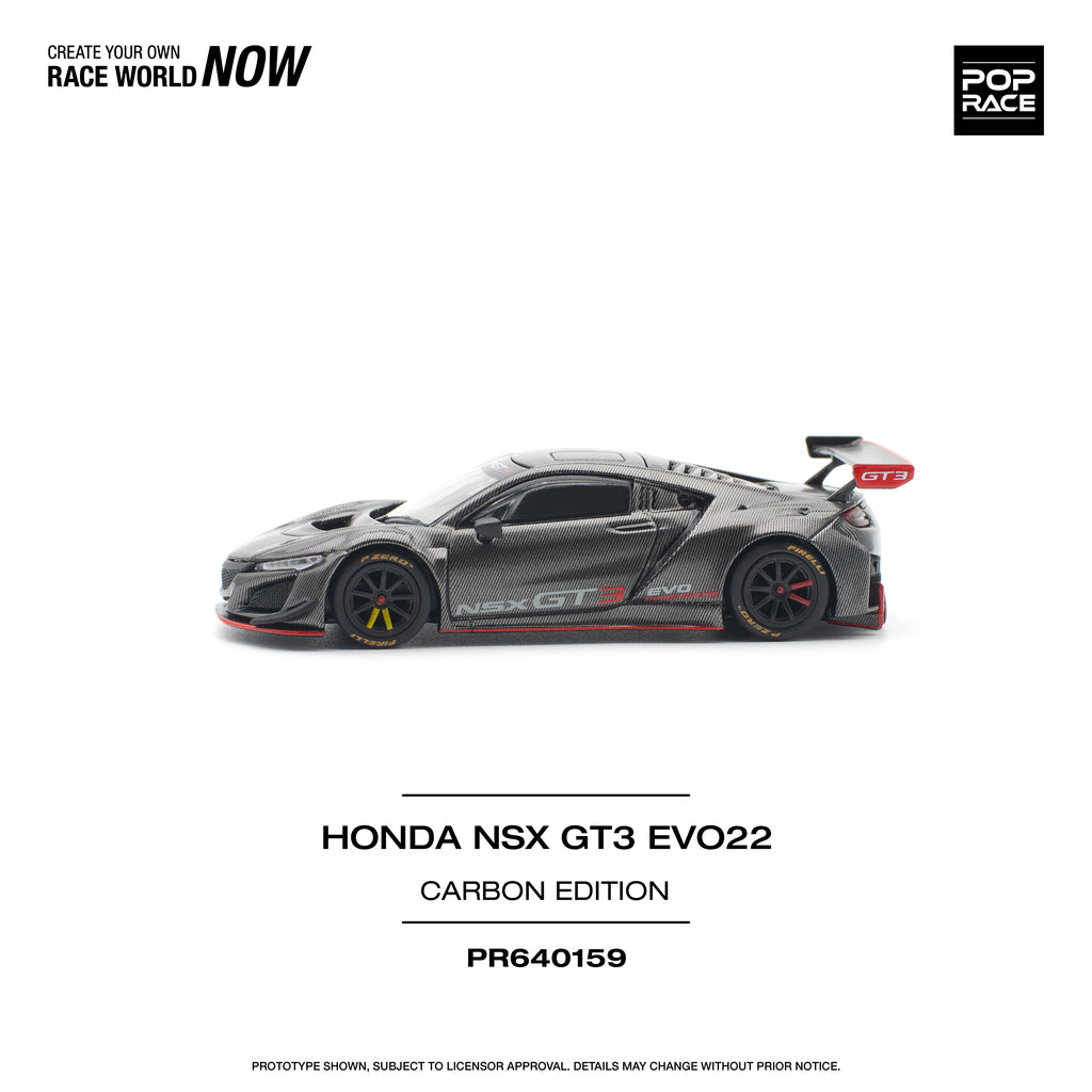 Pop Race 1/64 Honda NSX GT3 EVO22 Carbon Edition PR640159 Diecast Scale Model