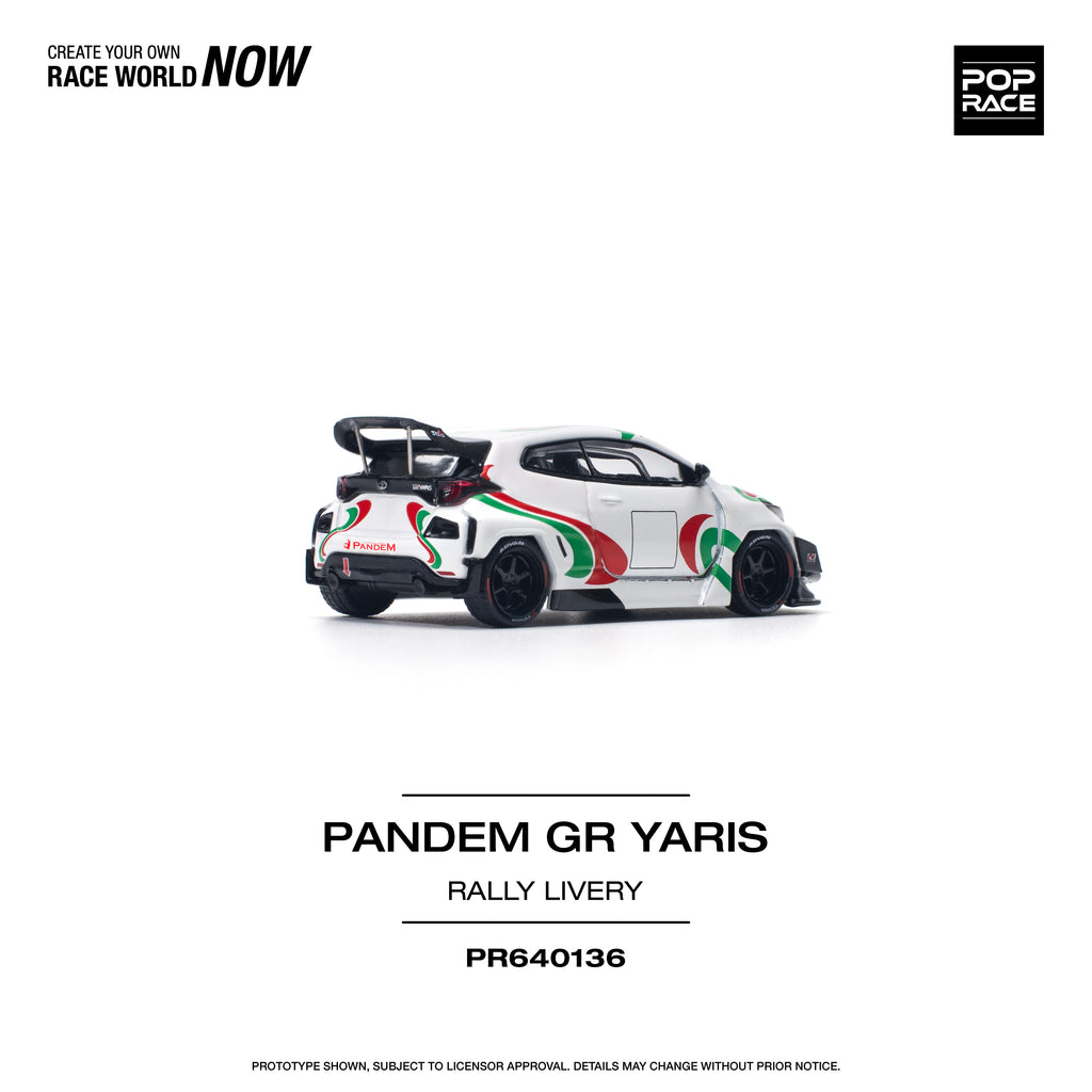 Pop Race 1/64 PANDEM GR Yaris Rally Livery PR640136 Diecast Scale Model