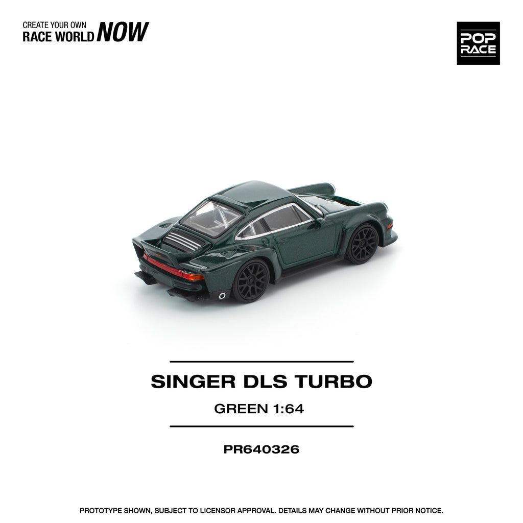Pop Race 1/64 Singer DLS Turbo Road Green PR640326 Diecast Scale Model