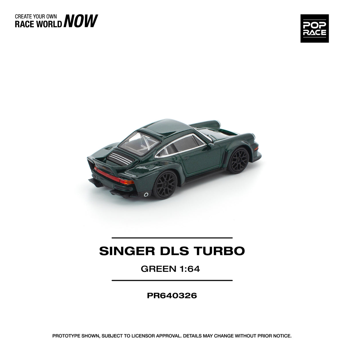Pop Race 1/64 Singer DLS Turbo Road Green PR640326 Diecast Scale Model