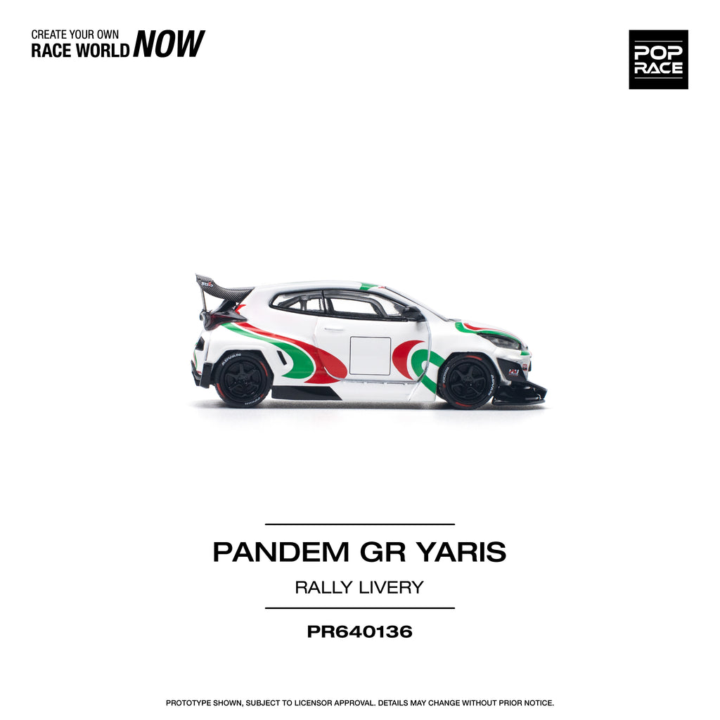 Pop Race 1/64 PANDEM GR Yaris Rally Livery PR640136 Diecast Scale Model