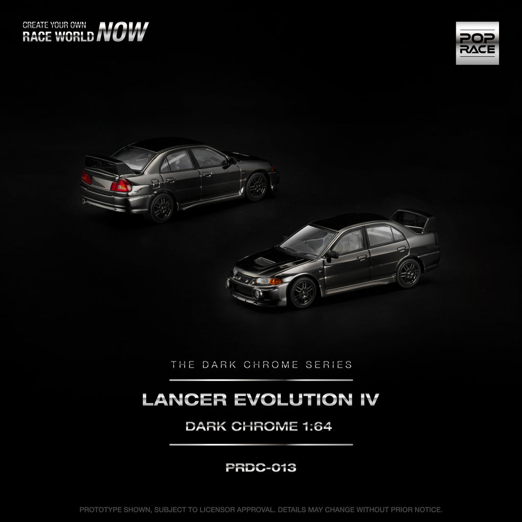 [PRE ORDER] Pop Race 1/64 Lancer Evolution IV Dark Chrome PRDC013 Diecast Scale Model