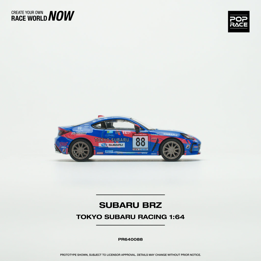 Pop Race 1:64 Subaru BRZ Tokyo Subaru Racing PR640088 Diecast Scale Model