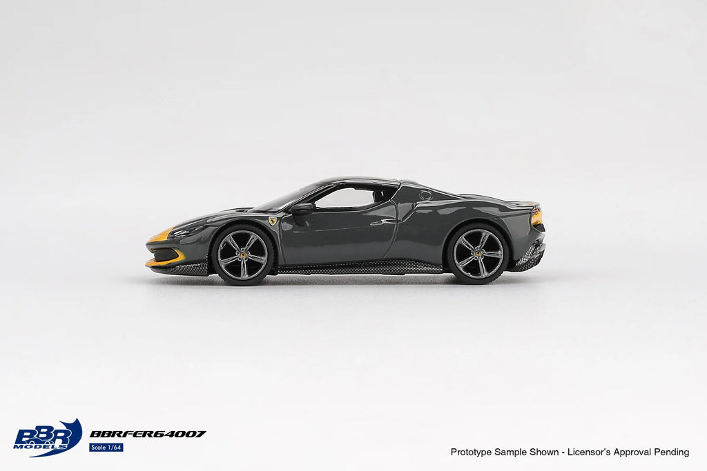 BBR Models 1/64 Ferrari 296 GTB Assetto Fiorano Grigio Scuro BBRFER64007 Diecast Scale Model