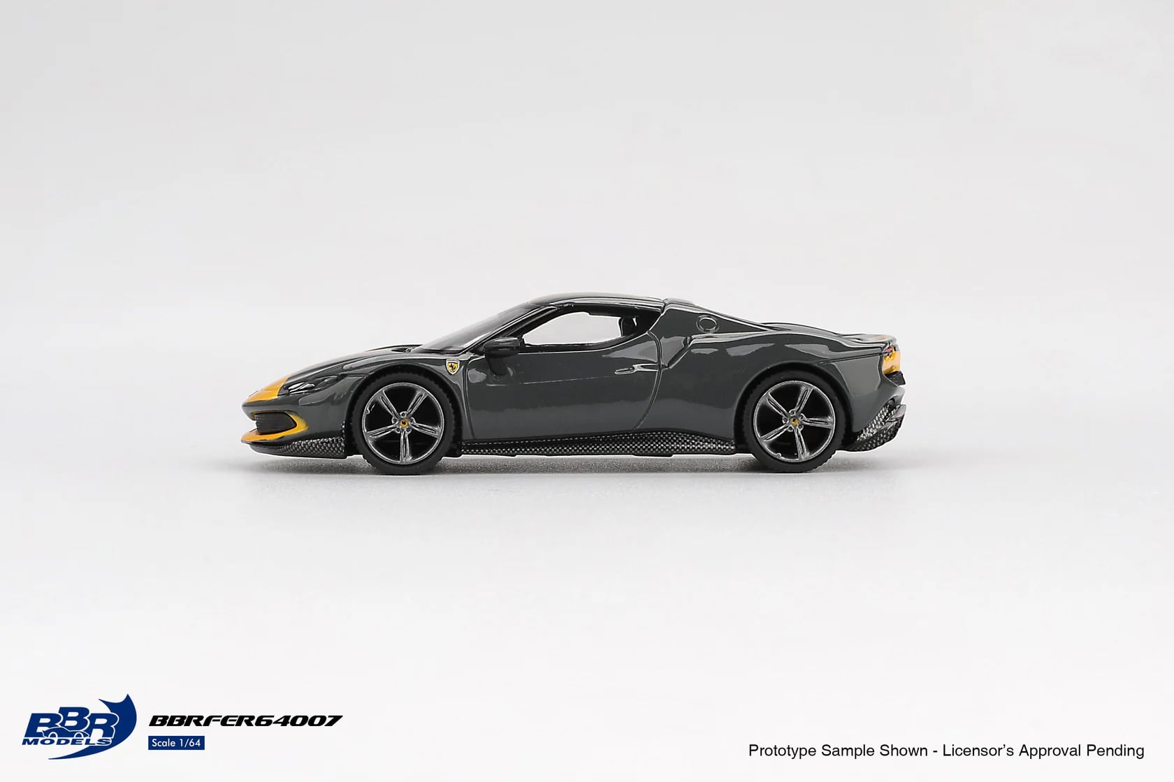 BBR Models 1/64 Ferrari 296 GTB Assetto Fiorano Grigio Scuro BBRFER64007 Diecast Scale Model