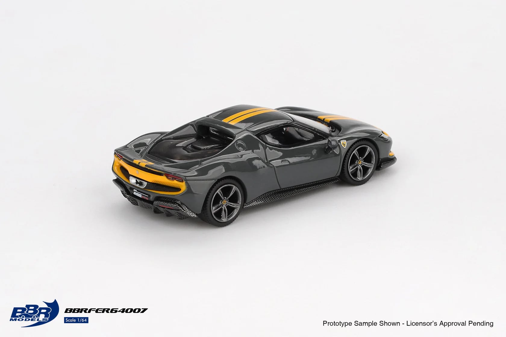 BBR Models 1/64 Ferrari 296 GTB Assetto Fiorano Grigio Scuro BBRFER64007 Diecast Scale Model
