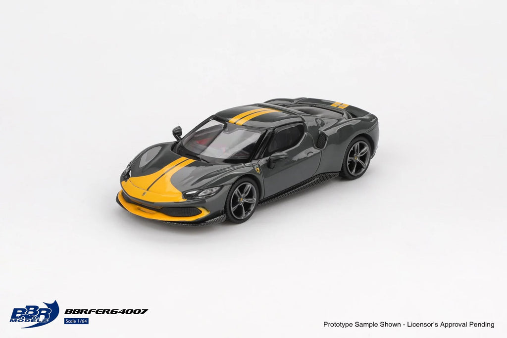 BBR Models 1/64 Ferrari 296 GTB Assetto Fiorano Grigio Scuro BBRFER64007 Diecast Scale Model
