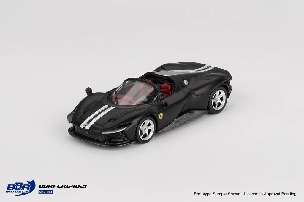 BBR Models 1/64 Ferrari Daytona SP3 Matt Black BBRFER64021 Diecast Scale Model