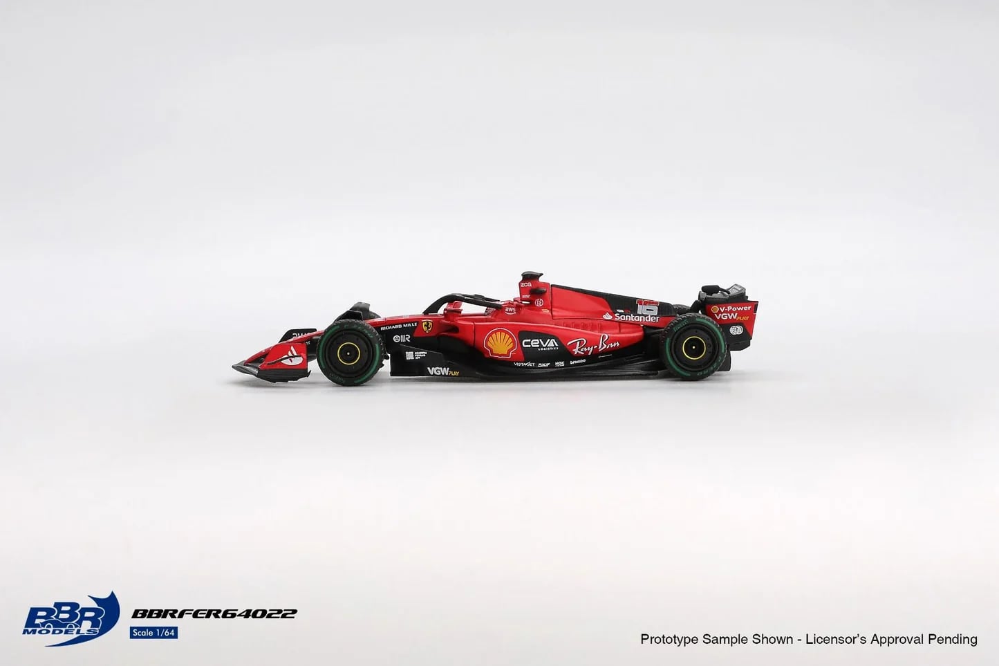 BBR Models 1/64 Ferrari SF23 16 Leclerc 2023 Monaco GP BBRFER64022 Diecast Scale Model Car