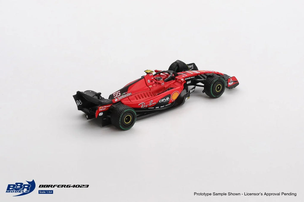 BBR Models 1/64 Ferrari SF23 55 C. Sainz 2023 Monaco GP BBRFER64023 Diecast Scale Model Car