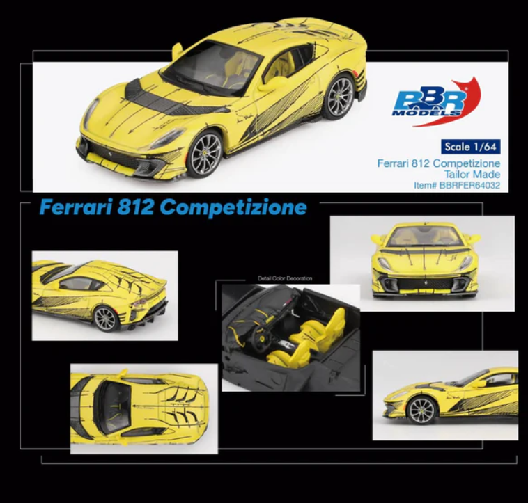 BBR Models 1/64 Ferrari 812 Competizione Tailor Made BBRFER64032 Diecast Scale Model