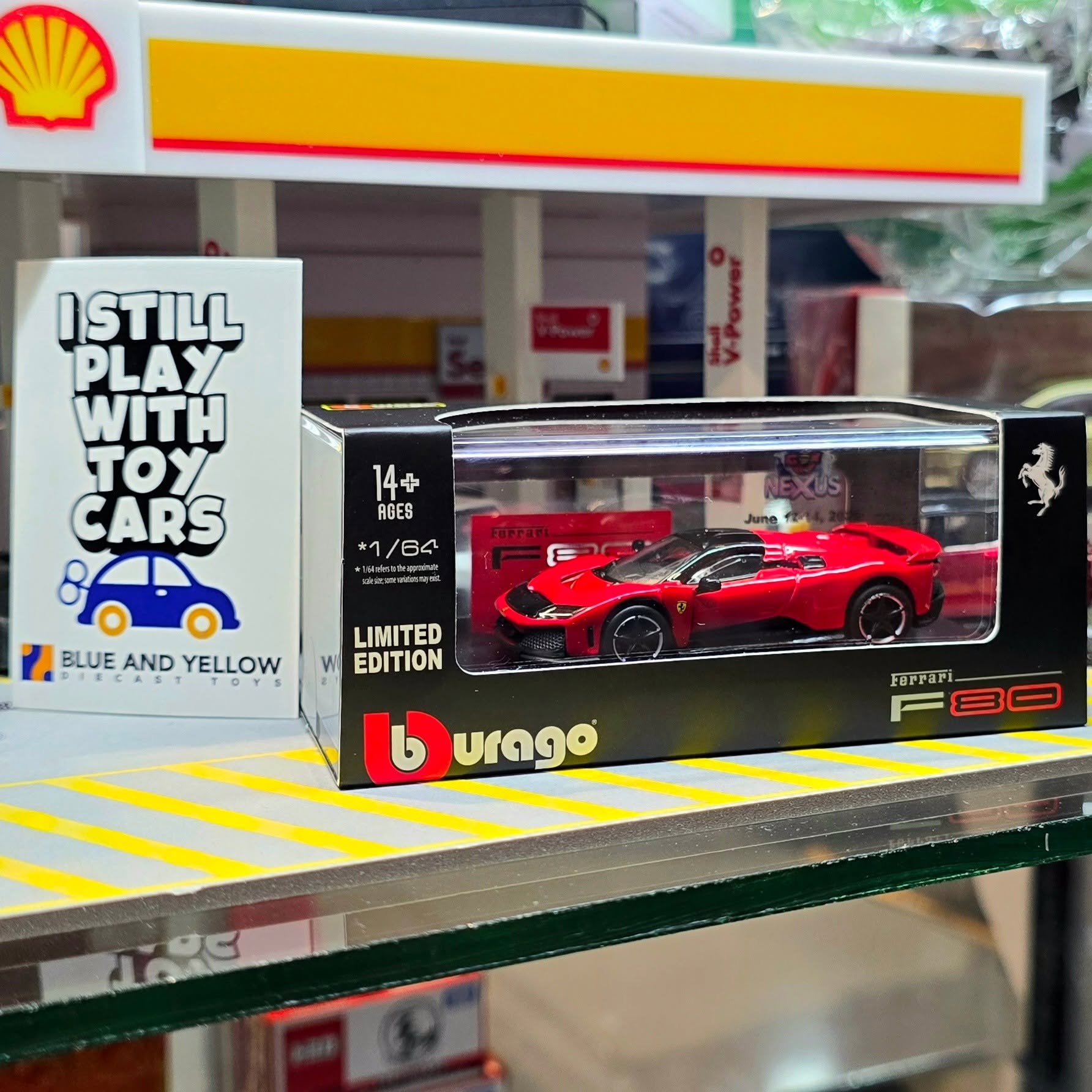 Bburago 1/64 Ferrari F80 Red Toycon Nexus 2026 Exclusive BRG-F80RED Diecast Scale Model Car