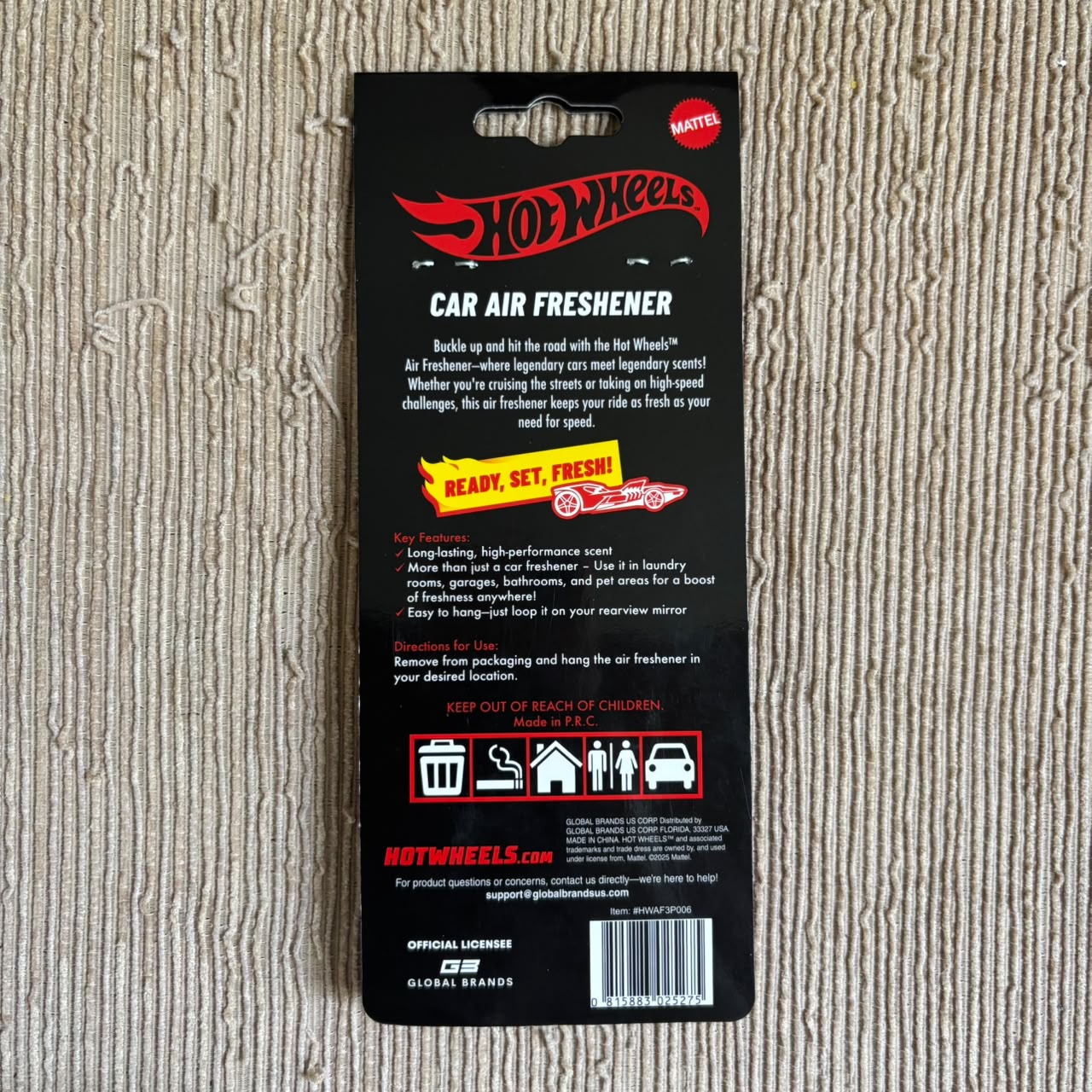 Hot Wheels Air Freshener 3 Pack 006 HWAF3P006