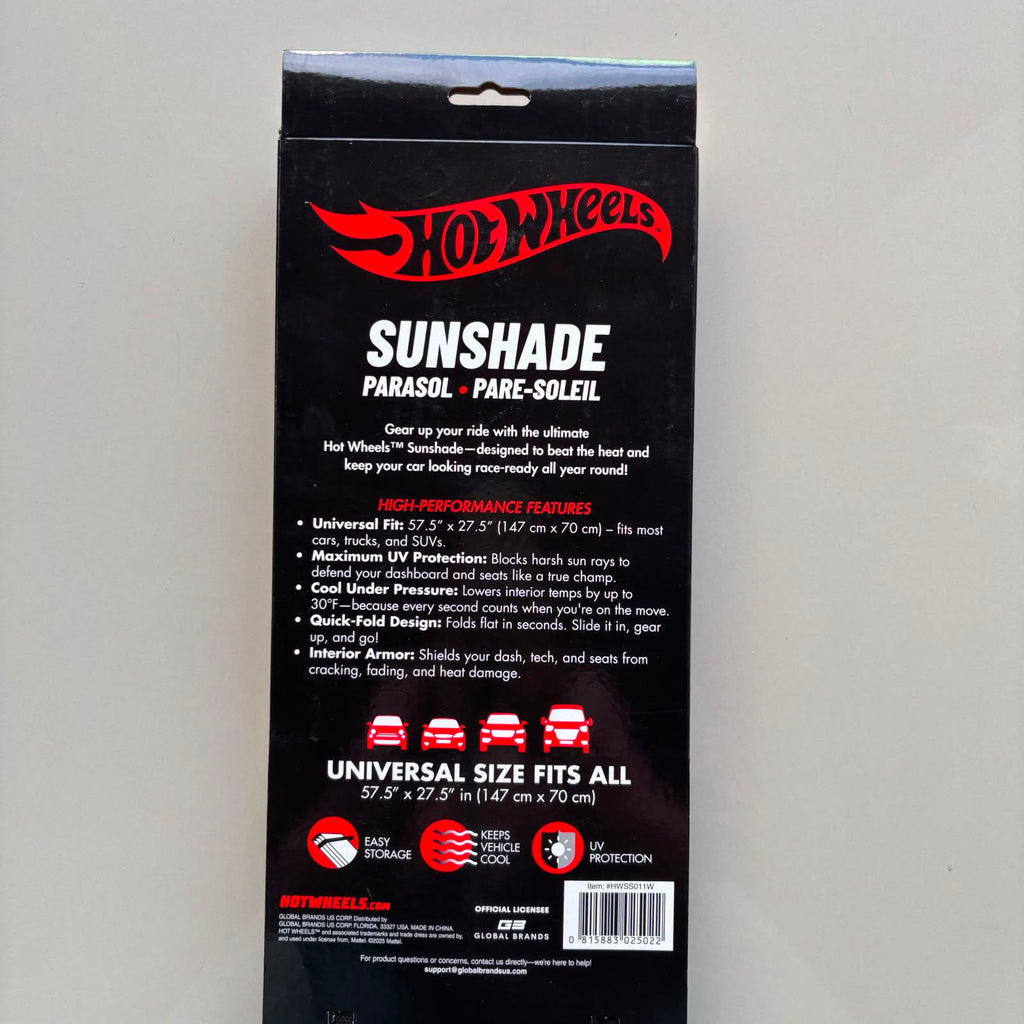 Hot Wheels Sunshade Universal Size 011 White HWSS011W