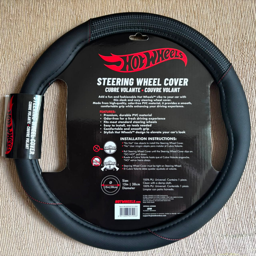 Hot Wheels Steering Wheel Cover 011 Black Black HWSWC011BB