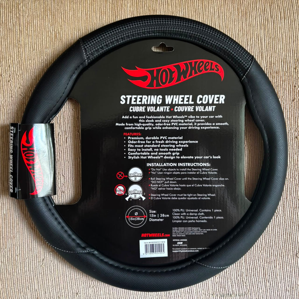 Hot Wheels Steering Wheel Cover 011 Black White HWSWC011BW