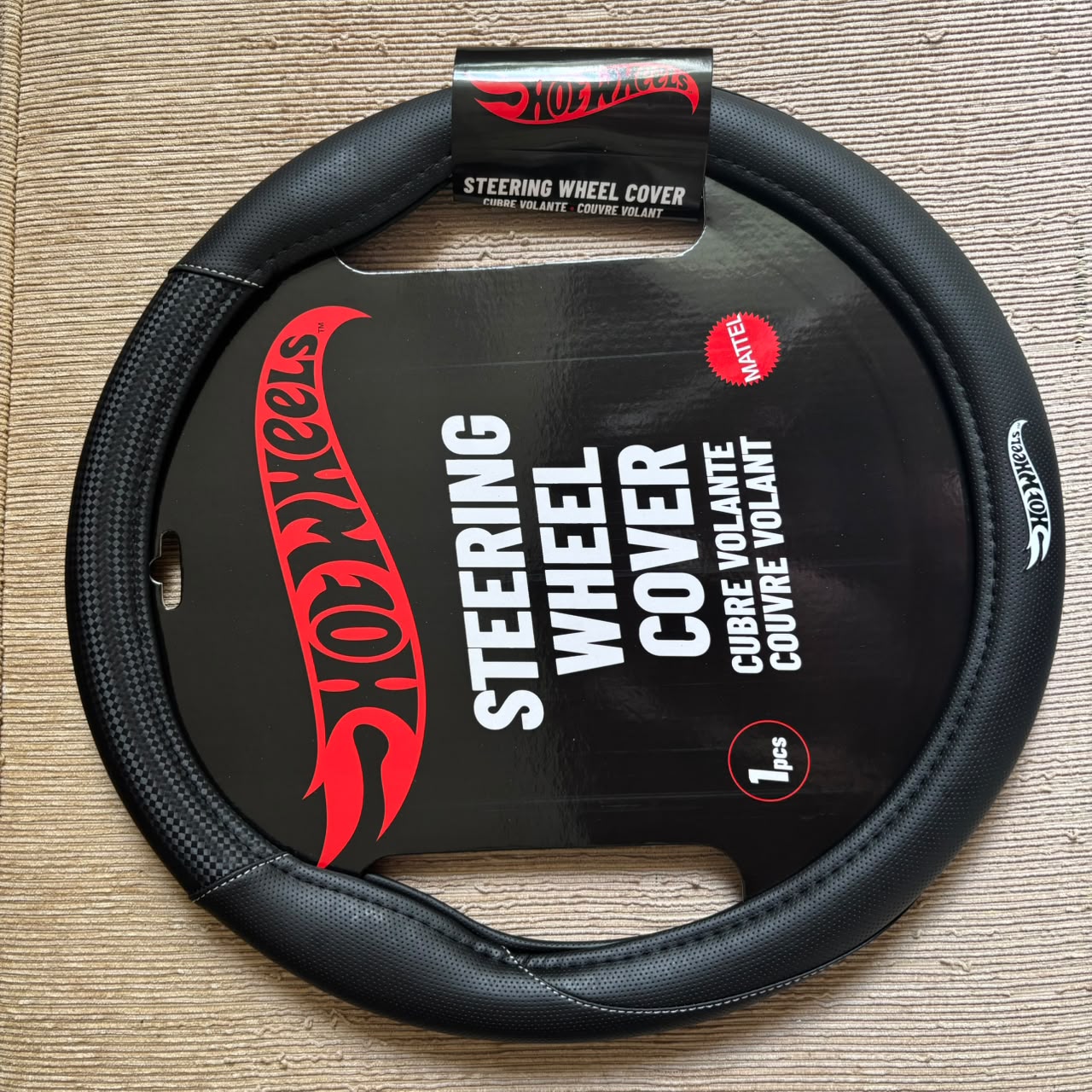 Hot Wheels Steering Wheel Cover 011 Black White HWSWC011BW