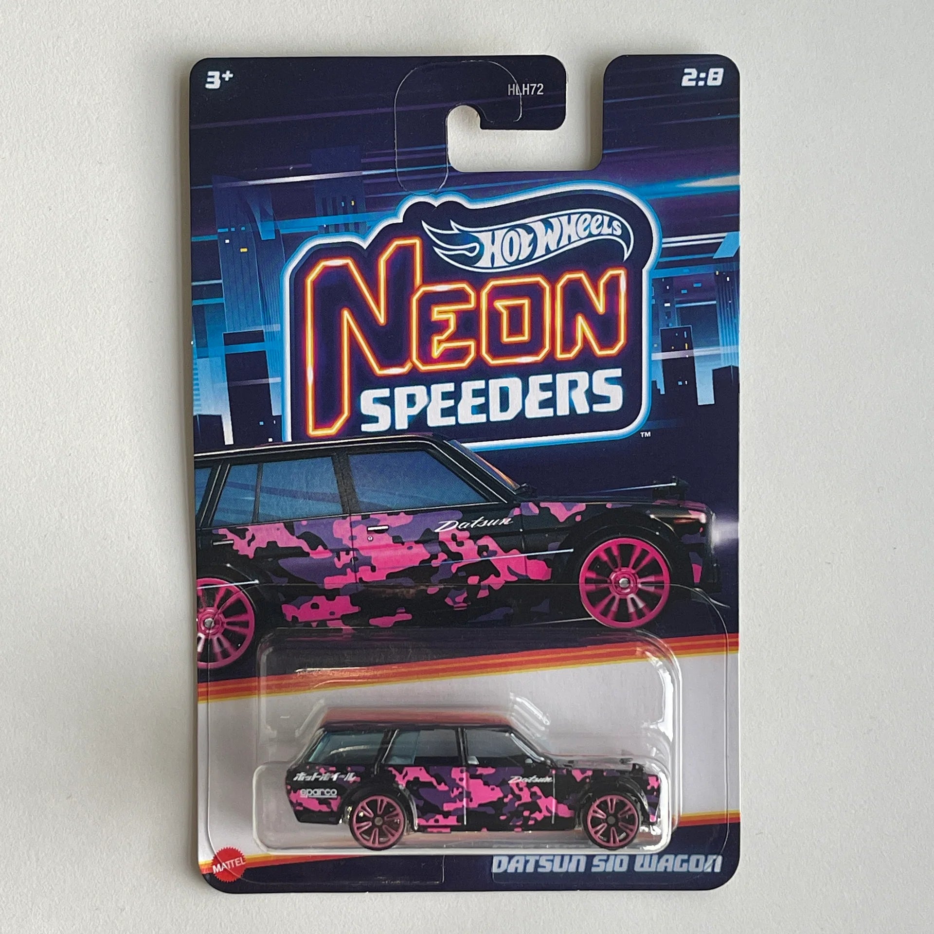 Hot Wheels 1/64 Datsun 510 Wagon Neon Speeders Black BNYHW11122512 Diecast Scale Model