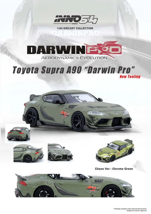 CHASE Inno64 1/64 Toyota Supra A90 Darwin PRO Matte Green 64 CHASE-IN64-A90DP-MATGR Diecast Scale Model