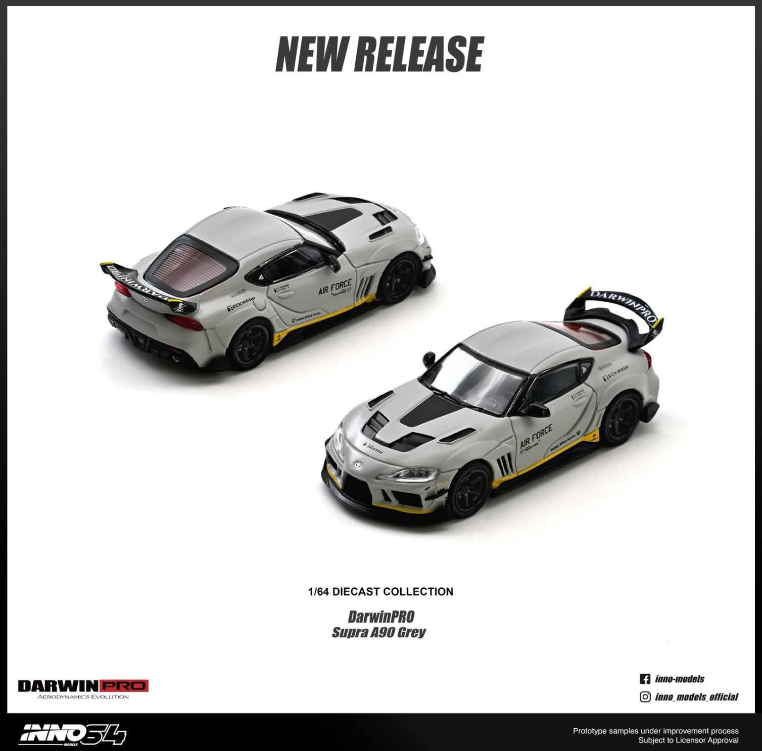 [PRE ORDER] Inno64 1/64 Toyota Supra A90 "DarwinPRO" Matte Grey IN64-A90DP-MGRAY Diecast Scale Model