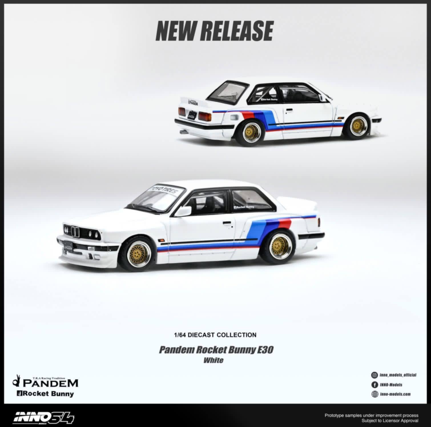[PRE ORDER] Inno64 1/64 PANDEM ROCKET BUNNY E30 White IN64-E30P-WHI Diecast Scale Model