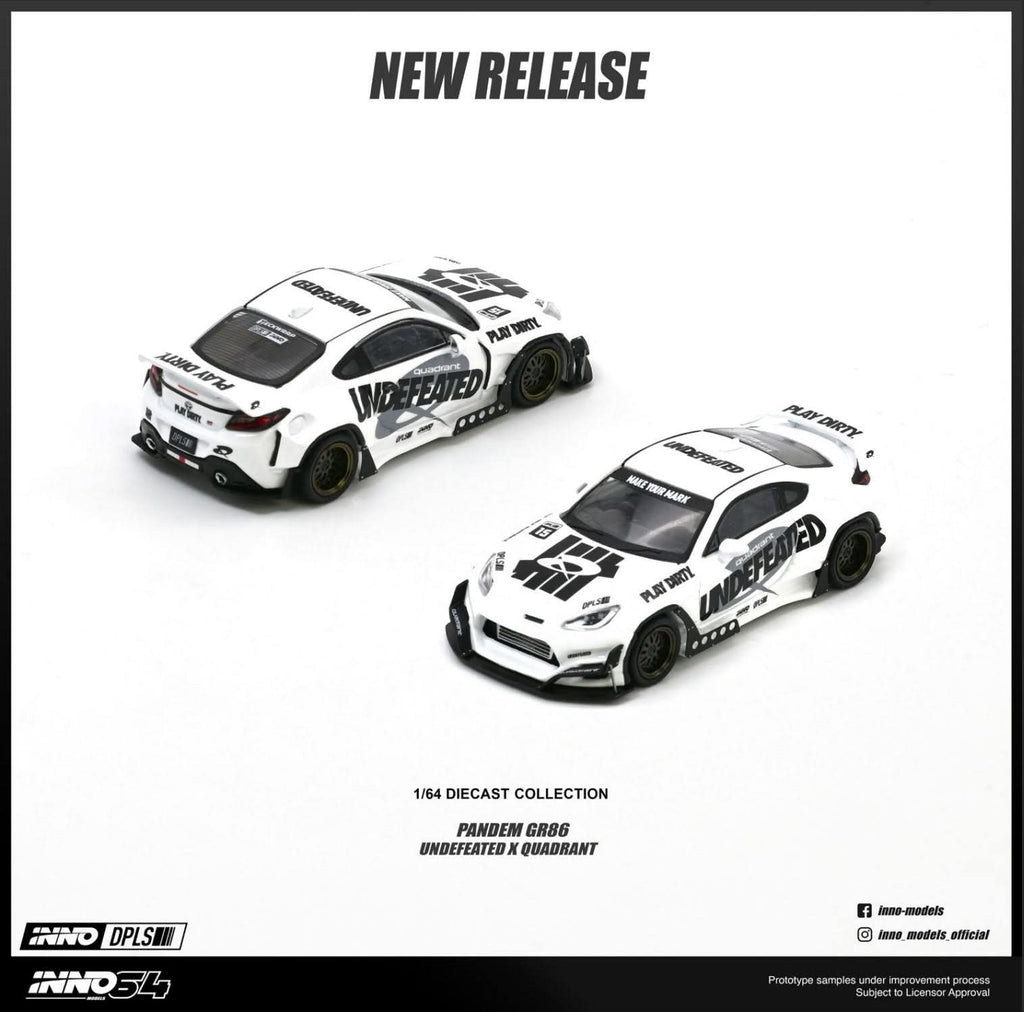 [PRE ORDER] Inno64 1/64 Toyota GR86 "PANDEM ROCKET BUNNY" UNDEFEATED X QUADRANT IN64-GR86-UNDXQDT Diecast Scale Model
