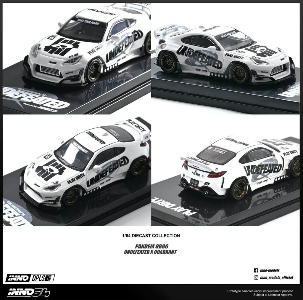 [PRE ORDER] Inno64 1/64 Toyota GR86 "PANDEM ROCKET BUNNY" UNDEFEATED X QUADRANT IN64-GR86-UNDXQDT Diecast Scale Model