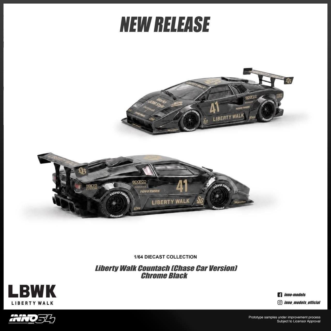 [PRE ORDER] Inno64 1/64 LIBERTY WALK COUNTACH IN64-LBCOUNTACH-01 Diecast Scale Model (Chance to get a CHASE car)