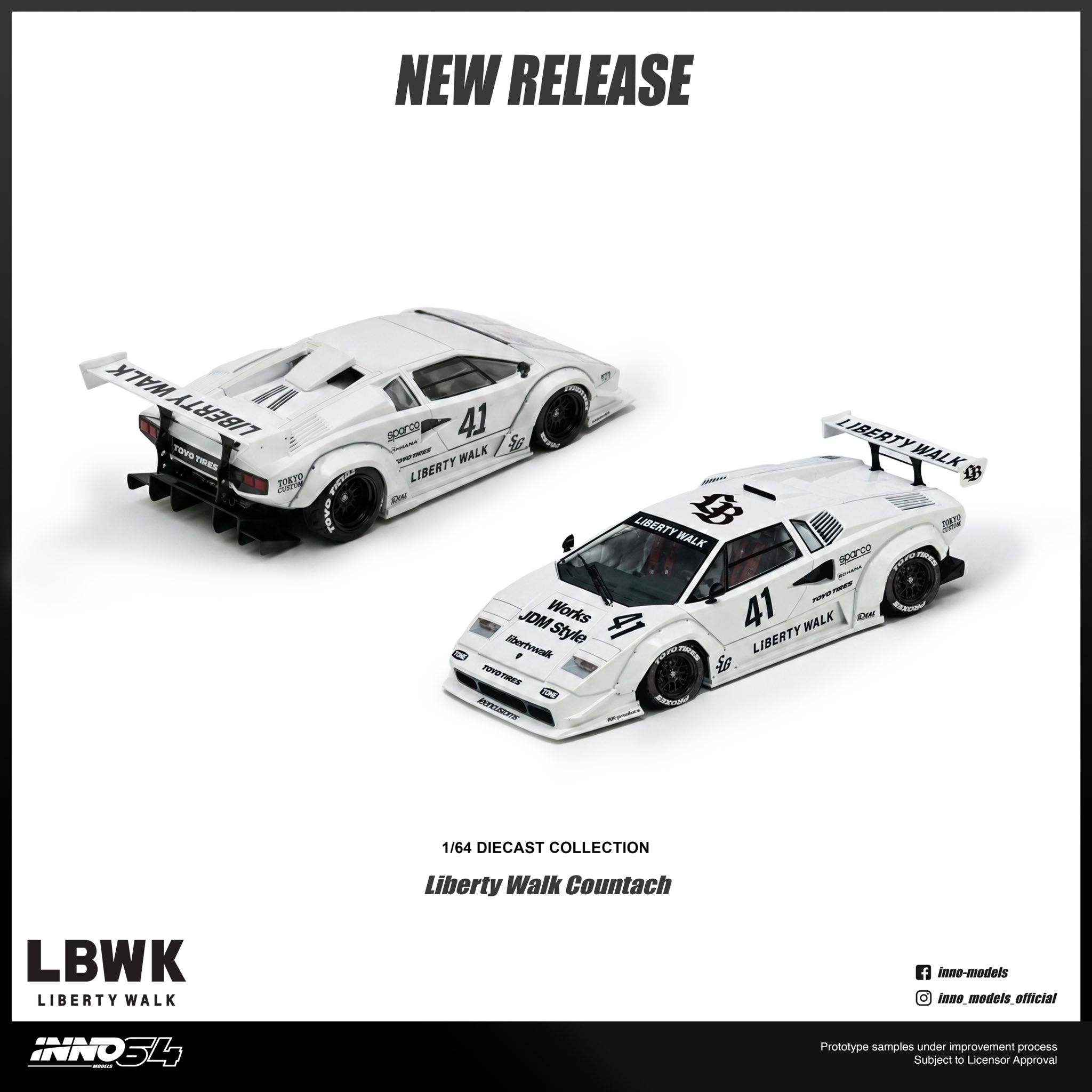 [PRE ORDER] Inno64 1/64 LIBERTY WALK COUNTACH IN64-LBCOUNTACH-01 Diecast Scale Model (Chance to get a CHASE car)