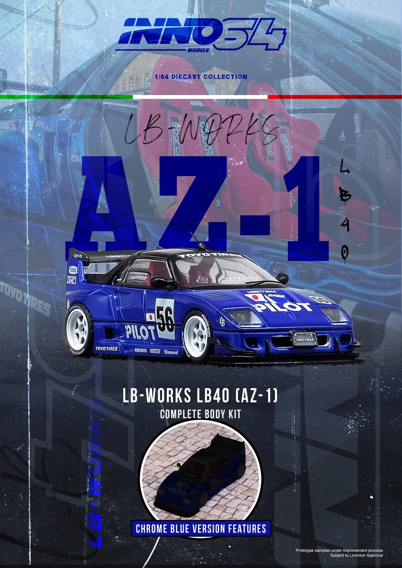 [PRE ORDER] Inno64 1/64 MAZDA AZ-1 LIBERTY WALK LB40 "PILOT" IN64-LBWK-AZ1-01 Diecast Scale Model