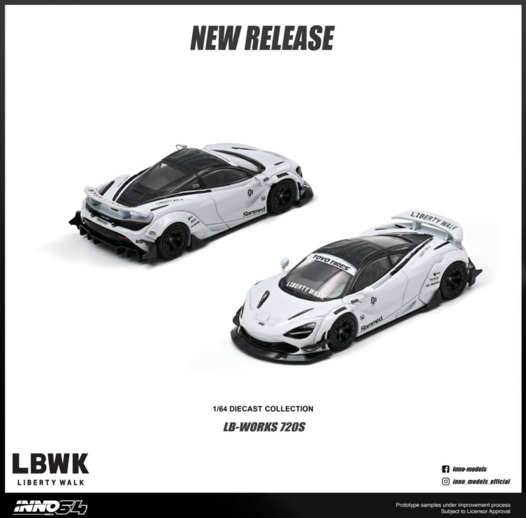 [PRE ORDER] Inno64 1/64 Liberty Walk 720S  (Chance of Chase) IN64-LBWK720S-01 Diecast Scale Model