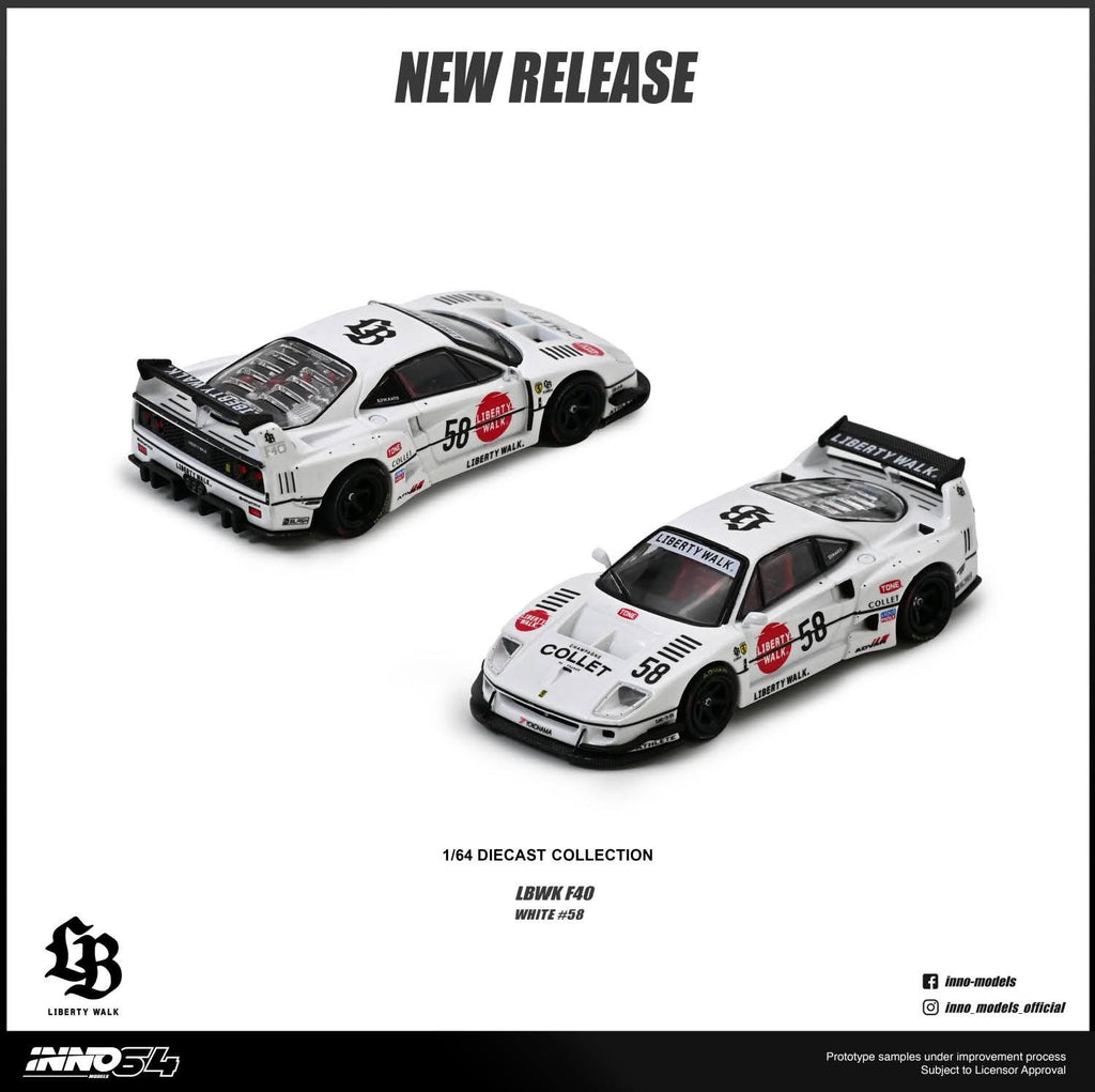 Inno64 1/64 LBWK F40 COLLET (possibility of chase) IN64-LBWKF40-COLLET Diecast Scale Model