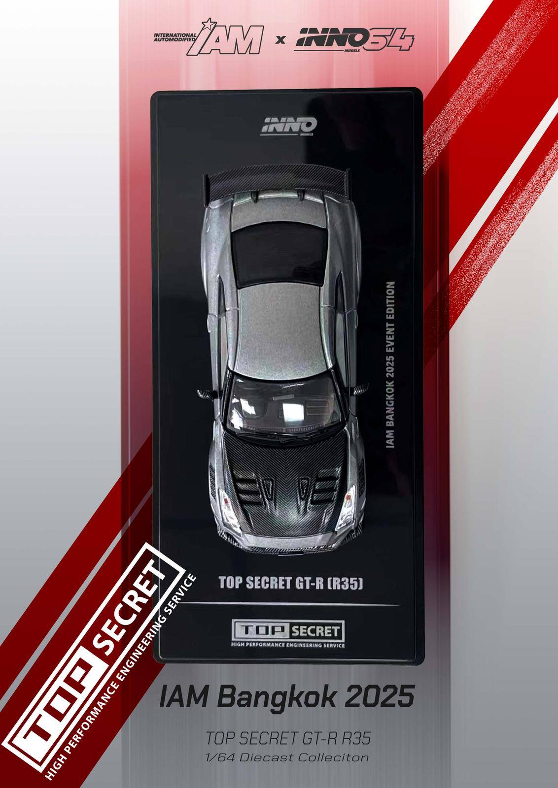 Inno64 1/64 Top Secret GTR R35 IAM Bangkok 2025 Event Edition IN64-R35-IAMB25 Diecast Scale Model Car