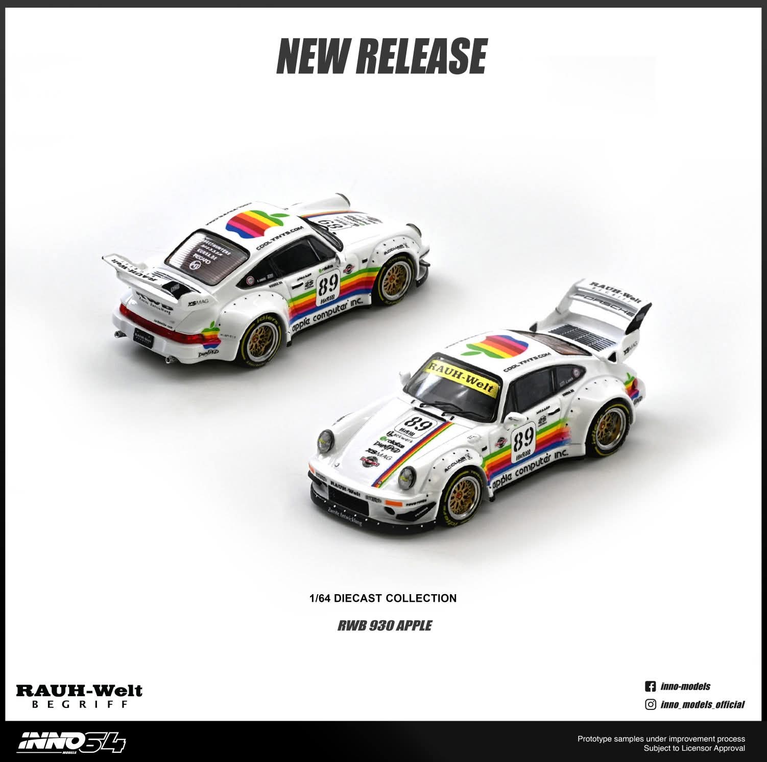 [PRE ORDER] Inno64 1/64 RWB 930 #89 Apple Livery IN64-RWB930-APPLE Diecast Scale Model