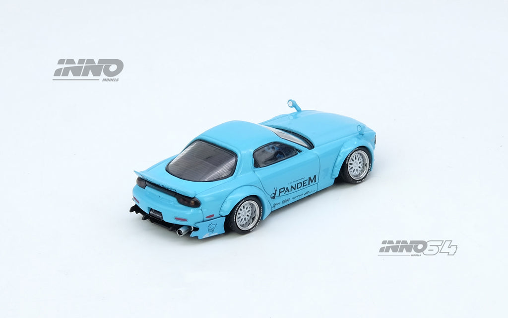 Inno64 1/64 PANDEM ROCKET BUNNY RX7 (FD3S) Tiffany Blue IN64-RX7FDP-TIFBLU Diecast Scale Model