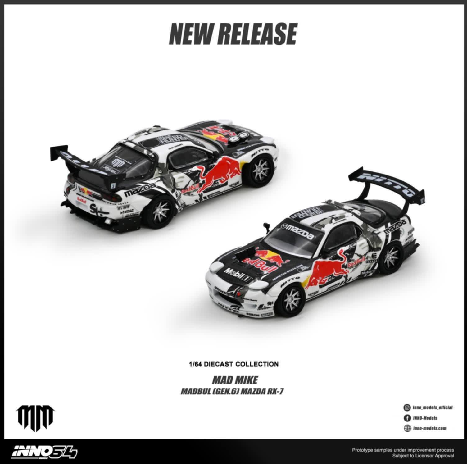 [PRE ORDER] Inno64 1/64 MAZDA RX-7 Mad Mike "MADBUL Gen6" IN64-RX7MM-02 Diecast Scale Model