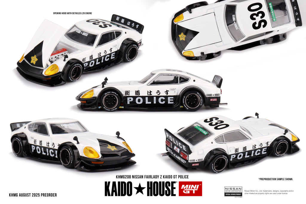 Kaido House x Mini GT 1/64 Nissan Fairlady Z Kaido GT Police KHMG208 Diecast Scale Model