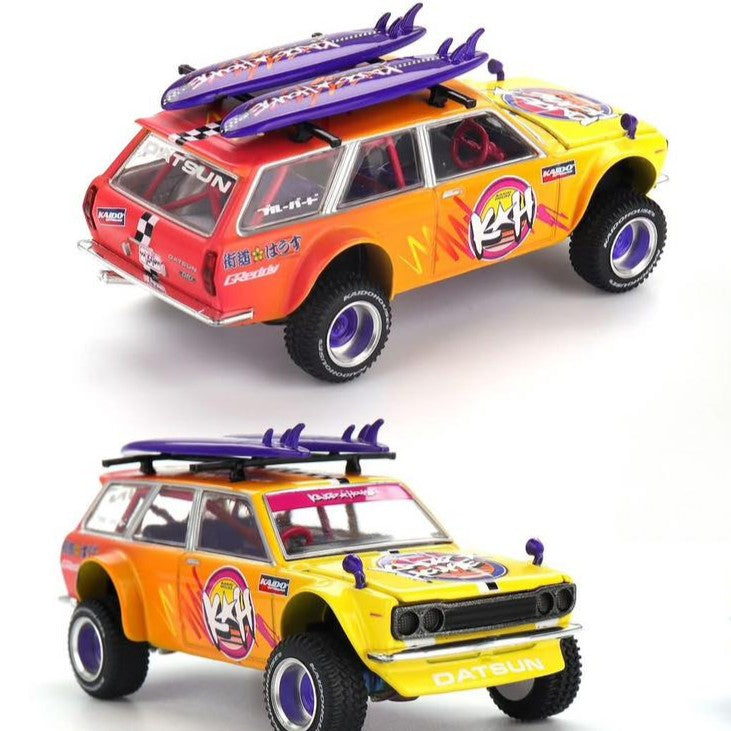 Kaido House x MiniGT 1/64 Datsun KAIDO 510 Wagon 4x4 Kaido ISLANDS V1 KHMG210 Diecast Scale Model