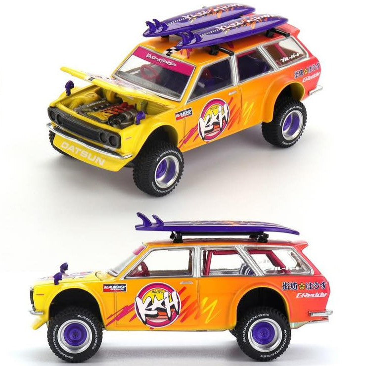 Kaido House x MiniGT 1/64 Datsun KAIDO 510 Wagon 4x4 Kaido ISLANDS V1 KHMG210 Diecast Scale Model