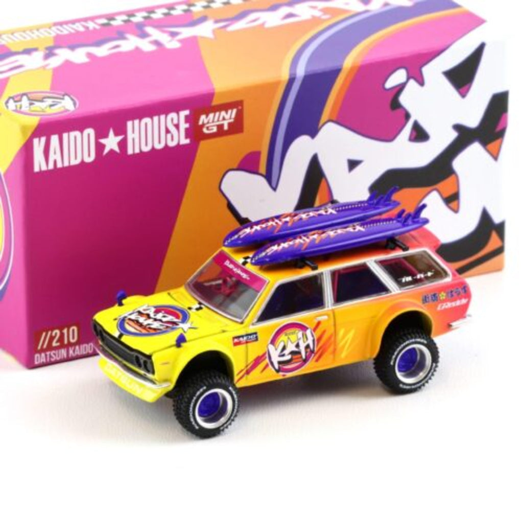 Kaido House x MiniGT 1/64 Datsun KAIDO 510 Wagon 4x4 Kaido ISLANDS V1 KHMG210 Diecast Scale Model