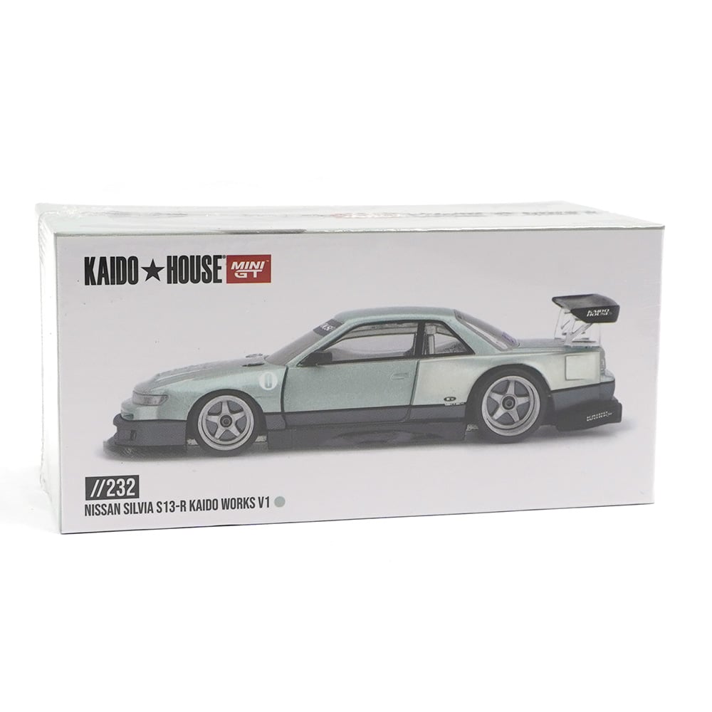Kaido House x Mini GT 1/64 Nissan Silvia S13-R KAIDO WORKS V1 KHMG232 Diecast Scale Model